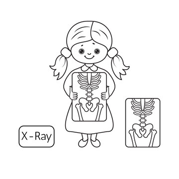 X-Ray Girl. Vector Illustration.	