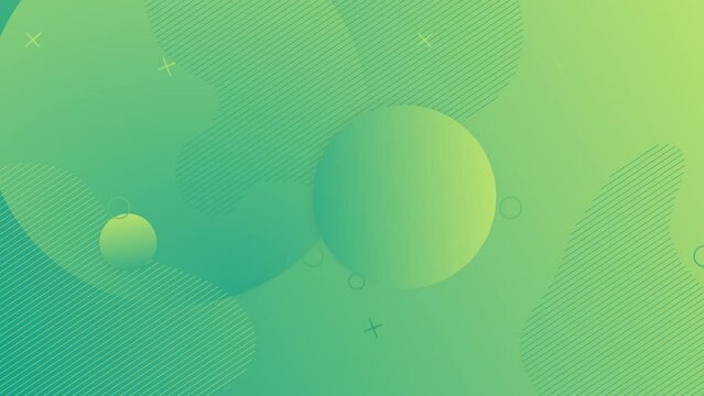 green gradient background with spheres
