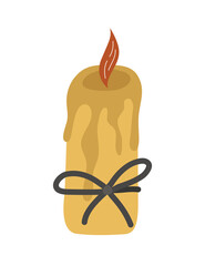 Collection of vector magic fairy tale elements, icons and illustrations. Candle.