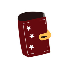 Collection of vector magic fairy tale elements, icons and illustrations. Book and glasses.