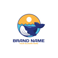 Fototapeta premium Whale mascot logo template design vector
