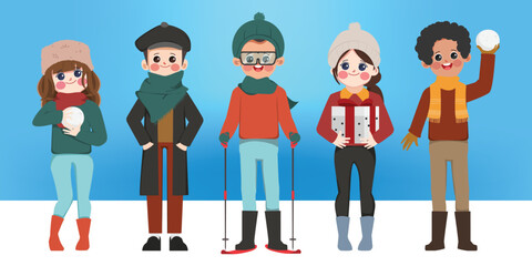 People celebrating gifts in Merry Christmas and happy new year.