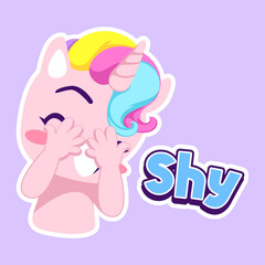 cute unicorn doodle sticker, unicorn illustration