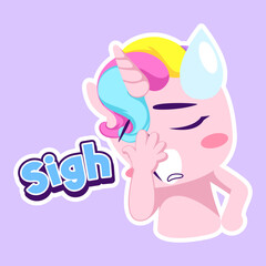 cute unicorn doodle sticker, unicorn illustration