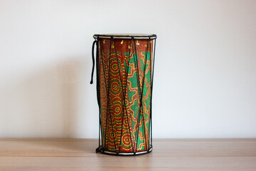 African traditional colorful wooden drum