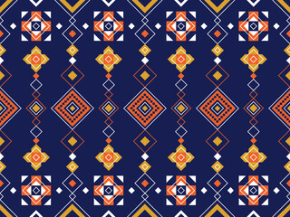 Abstract geometric tribal ethnic ikat folklore diamonds oriental seamless pattern traditional design for background,carpet,wallpaper,clothing,fabric,wrapping,print,batik,folk,knit vector illustration
