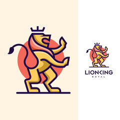 lion king royal cartoon logo