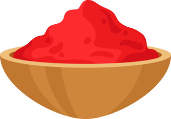 Saucer with paprika Herb Spice. Vector illustration