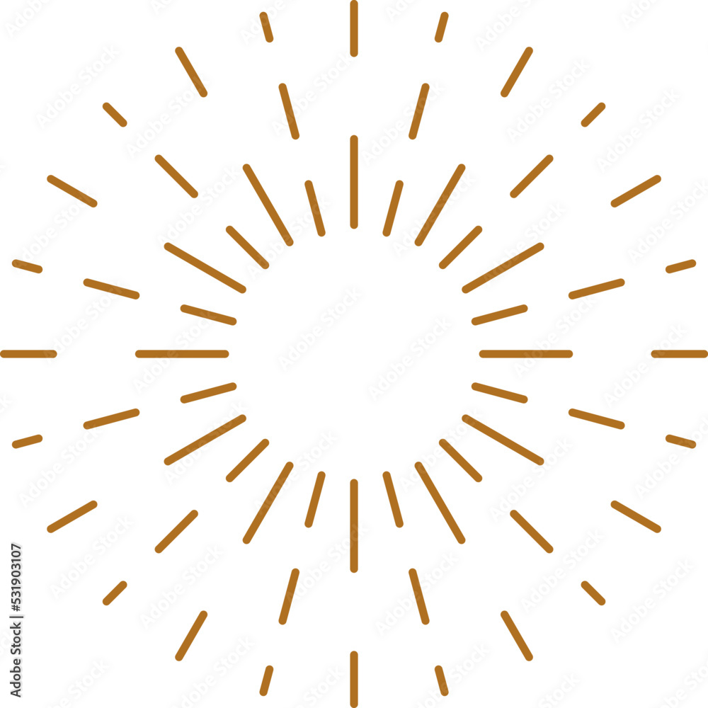 Sticker sunburst abstract decorative element. vector illustration