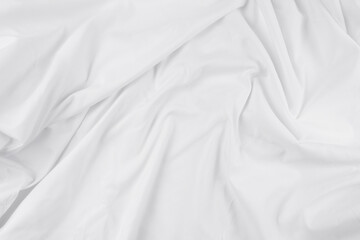 White fabric. luxurious white fabric texture background. Creases of satin, silk, and cotton.