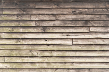 Rustic wood cladding texture, horizontal unpainted old wood planks background