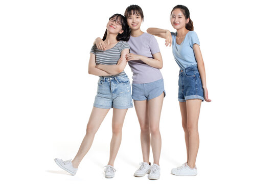Portrait of cheerful college students