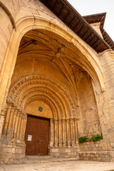 Obraz premium Romanesque façade of the Church of San Pedro de Treviño, Burgos, Castilla y León
