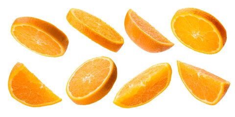 Fototapeta orange sliced variety on transparent background, PNG image. obraz