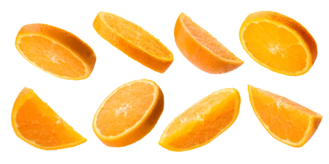 Tuinposter orange sliced variety on transparent background, PNG image. © winston