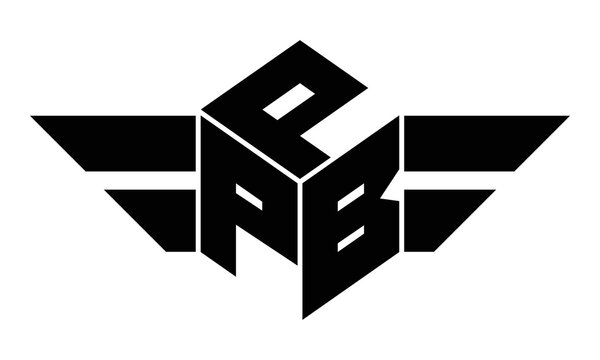 PPB three letter gaming logo in polygon cube shape logo design vector template. wordmark logo | emblem logo | monogram logo | initial letter logo | sports logo | minimalist logo | typography logo |