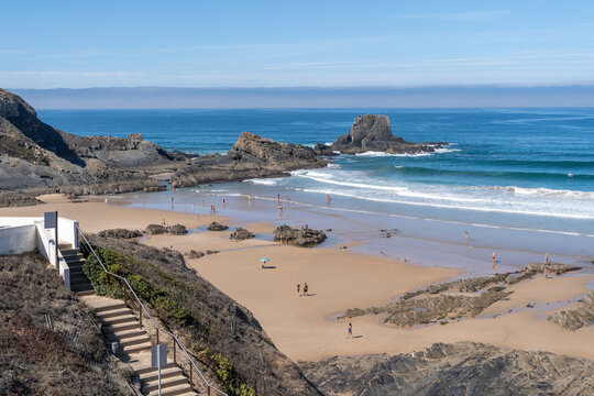 Beautiful beach in Alentejo. Zambujeira beach in Zambujeira do mar, Portugal.