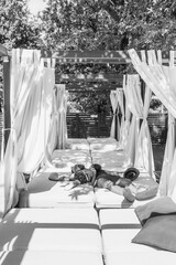 father and son sleep on the baldachin © Miss Alva