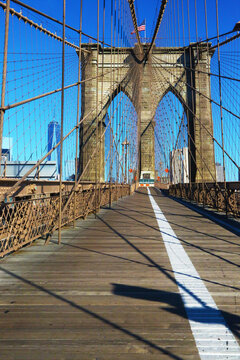 Brooklyn Bridge in New York, vertical