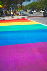 Rainbow crosswalks in Los Angeles