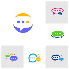 Set of Logo Chatting App Vector Template Design, Talk Logo, designed for chat applications