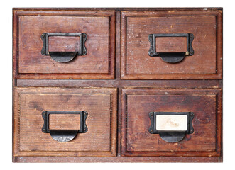 Old wooden drawers isolated on background