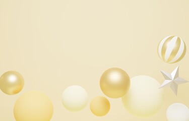 3D素材_かわいいオーナメント_イエロー