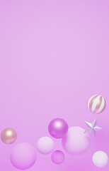 Fototapeta premium 3D素材_かわいいオーナメント_パープル