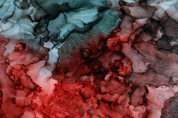 Abstract liquid ink art painting as background, top view