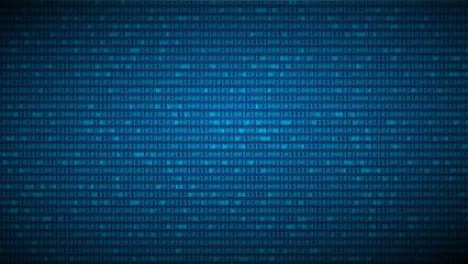 blue binary code background, Digital security concept.  Abstract futuristic cyberspace. Matrix background with digits 1.0. Graphic background material.