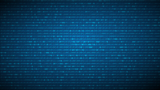 blue binary code background, Digital security concept.  Abstract futuristic cyberspace. Matrix background with digits 1.0. Graphic background material.