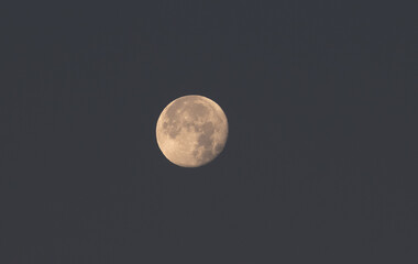 Obraz premium full moon over black sky background, night time.