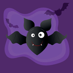 Halloween bat, Cute vampire bat.