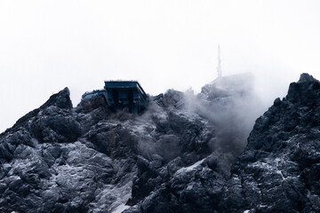 Fototapeta premium Zugspitze with frost on the peak