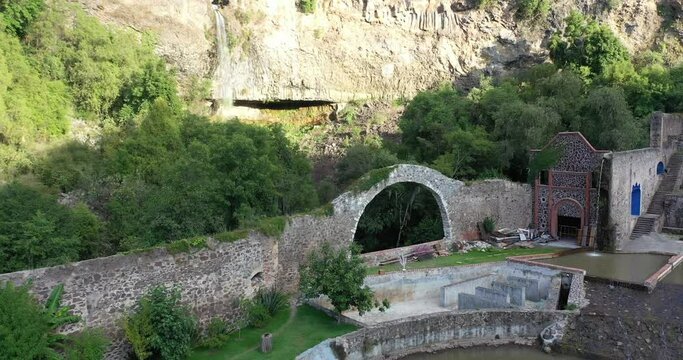 flight over former hacienda of san miguel rule in hidalgo mexico