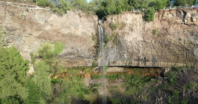 waterfall of the former hacienda of san miguel rule in hidalgo mexico