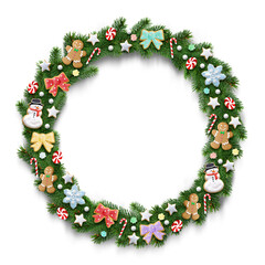 クリスマスリース イラスト リアル 