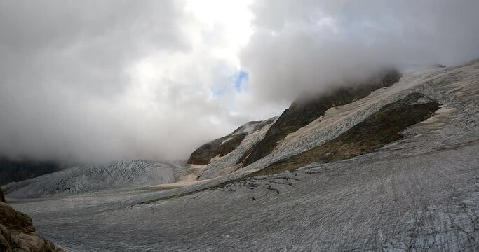 A time-lapse video of the changing weather over the Steingletscher glacier in the Sustenpass region of the Swiss Alps at 2,800m.