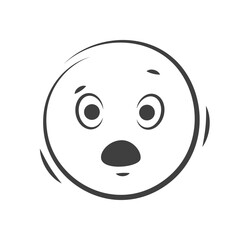 Surprised emoticon, shocked emoticon emoji icon isolated on white background. Vector illustration.