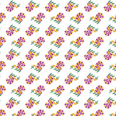 Vector seamless pattern floral botanical illustration