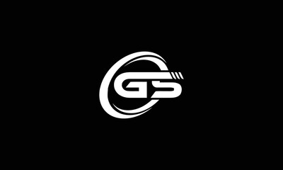  GS G S Letter Logo with Creative and Cut Design. 