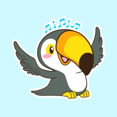 cute little toucan vector illustration