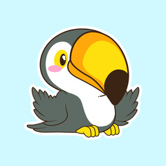 cute little toucan vector illustration