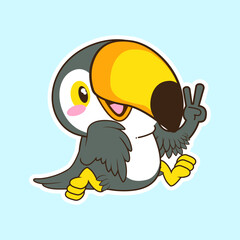 cute little toucan vector illustration