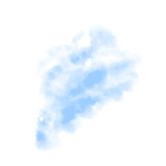 Watercolor blue brushstrokes on transparent background