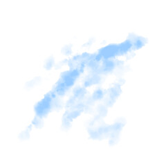 Watercolor blue brushstrokes on transparent background