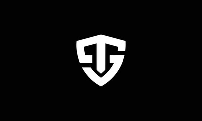 Obraz premium Minimal royal initial letters ST logo 