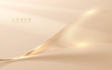Abstract golden lines background with glow effect