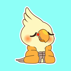 Obraz premium cute little parrot vector illustration