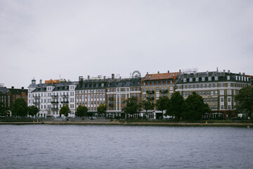 Fototapeta na wymiar Looking across Sortedams So in Copenhagen Denmark